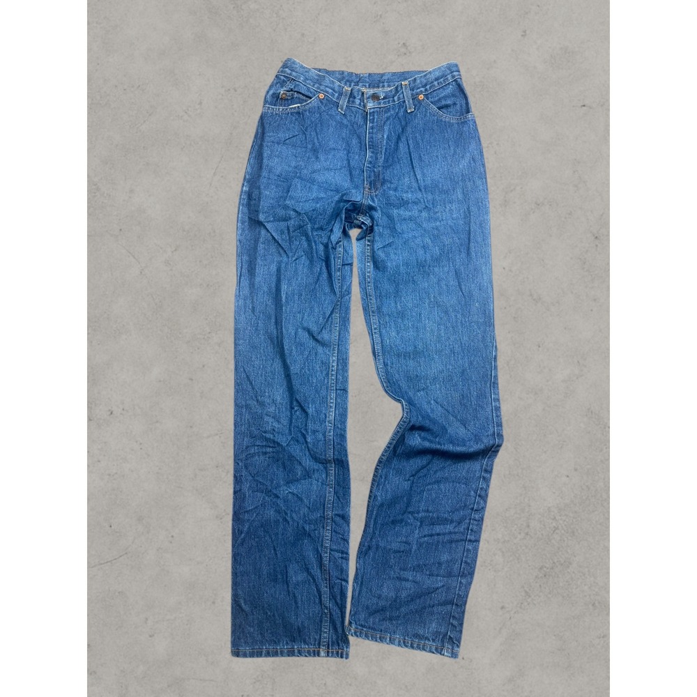 Vintage Levis White Patch Straight Leg Jeans Medium Wash Blue Denim 519 1980s
